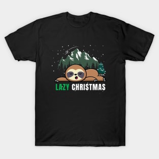 Lazy Christmas Sloth  Funny T-Shirt